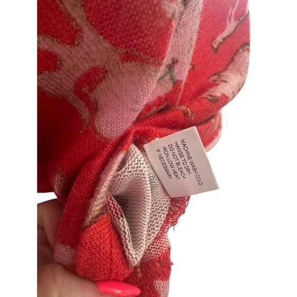 JEAN PIERRE KLIFA Floral Zip Long Sleeve Wool Blend Top Sz Small - Picture 5 of 9